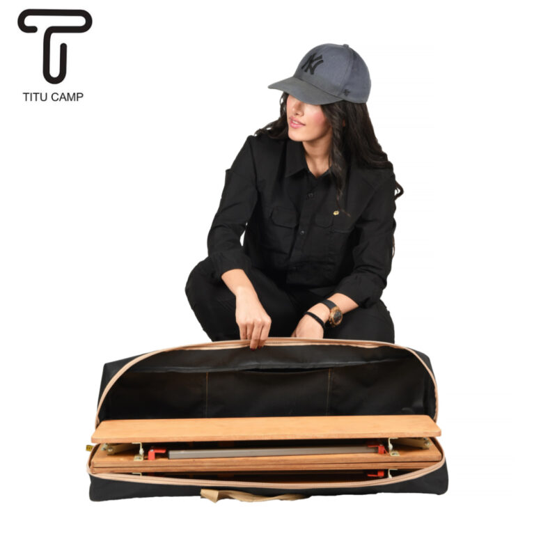 میز سفری صفحه چوبی COMFY با ارتفاع تنظیم‌شونده